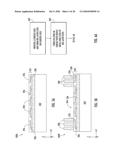 Qualcomm Patent Targets Quieter IC Power Delivery Through RDL-Embedded Capacitors patent drawing, sheet 5