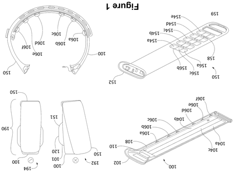 Meta Patent Embeds Muscle-Reading Sensors Directly Into Wristband Material patent drawing, sheet 1