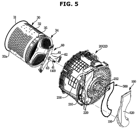 Samsung Patents a Seal That Keeps Hot Air from Leaking in Washer-Dryers patent drawing, sheet 5
