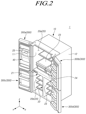 Samsung Patents a Refrigerator That Opens When You Wave at It patent drawing, sheet 2