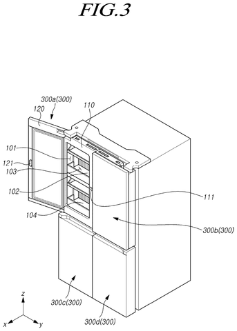 Samsung Patents a Refrigerator That Opens When You Wave at It patent drawing, sheet 3