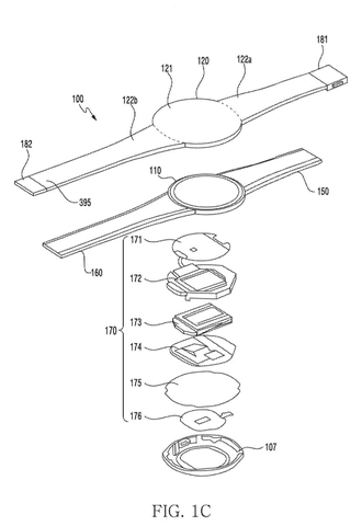 Samsung Patents a Wristband Where the Screen Wraps All the Way to the Clasp patent drawing, sheet 3