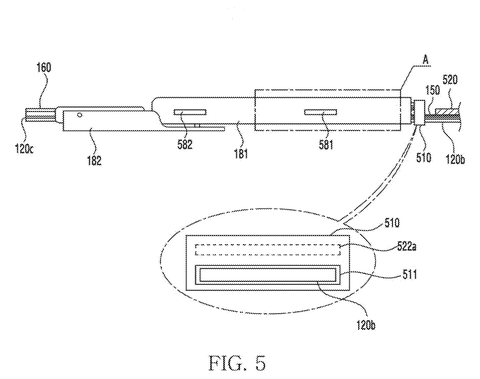 Samsung Patents a Wristband Where the Screen Wraps All the Way to the Clasp patent drawing, sheet 7