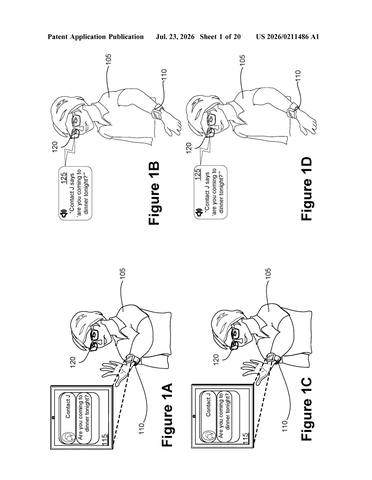 Meta Patent Sends AI Responses From Smart Glasses Directly to Your Wrist patent drawing, sheet 1