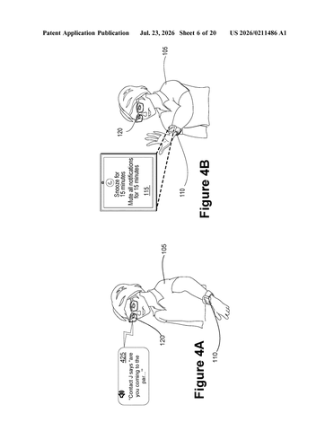 Meta Patent Sends AI Responses From Smart Glasses Directly to Your Wrist patent drawing, sheet 6