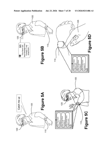 Meta Patent Sends AI Responses From Smart Glasses Directly to Your Wrist patent drawing, sheet 7