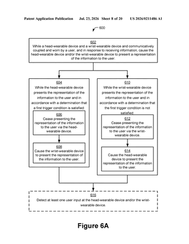 Meta Patent Sends AI Responses From Smart Glasses Directly to Your Wrist patent drawing, sheet 8