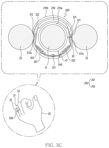 Samsung Patents a Smart Ring That Reads a Finger Pressed Into Its Groove patent drawing, sheet 6