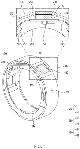 Samsung Patents a Smart Ring That Reads a Finger Pressed Into Its Groove patent drawing, sheet 8