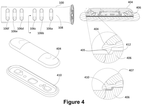 Patent: Wrist Sensor Band That Snaps Into Correct Position Automatically patent drawing, sheet 4