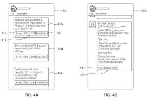 Salesforce Patents an AI That Watches Your Workday and Tells You What to Do Next patent drawing, sheet 4