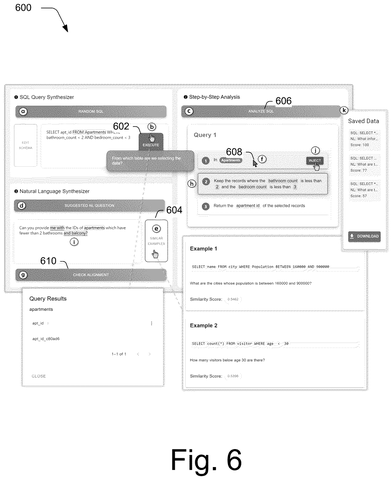 Adobe Patents a System That Teaches Itself to Turn Plain English Into Database Commands patent drawing, sheet 6