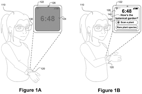 Meta Patent: Silent Wrist Gesture Activates AI Assistant Through Smart Glasses patent drawing, sheet 1