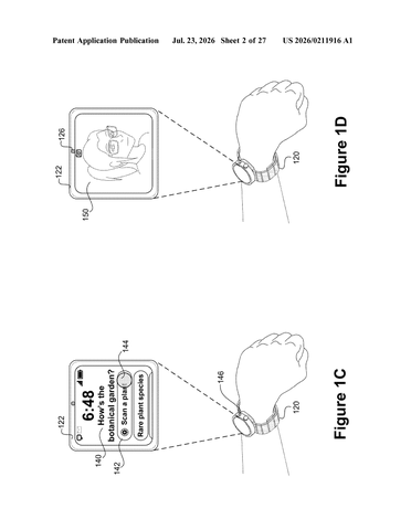 Meta Patent: Silent Wrist Gesture Activates AI Assistant Through Smart Glasses patent drawing, sheet 2