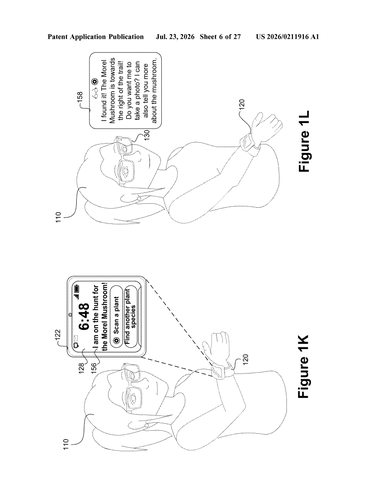 Meta Patent: Silent Wrist Gesture Activates AI Assistant Through Smart Glasses patent drawing, sheet 6