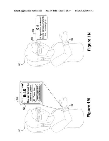 Meta Patent: Silent Wrist Gesture Activates AI Assistant Through Smart Glasses patent drawing, sheet 7