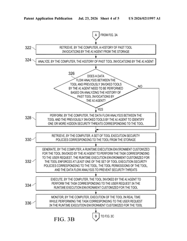 IBM Patent: AI Assistant Actions Are Automatically Screened for Security Threats patent drawing, sheet 4