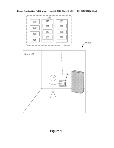AR Patent Lets Real People Break Through Virtual Content patent drawing, sheet 1
