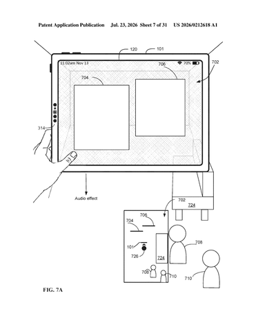 AR Patent Lets Real People Break Through Virtual Content patent drawing, sheet 7