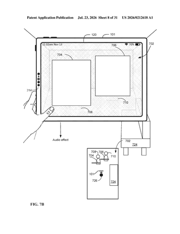 AR Patent Lets Real People Break Through Virtual Content patent drawing, sheet 8