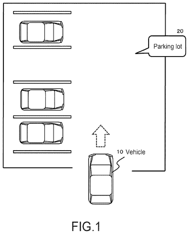 Sony Patents AR Parking System That Highlights Open Spots in Real Time patent drawing, sheet 1