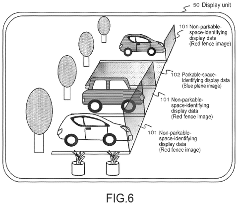 Sony Patents AR Parking System That Highlights Open Spots in Real Time patent drawing, sheet 6