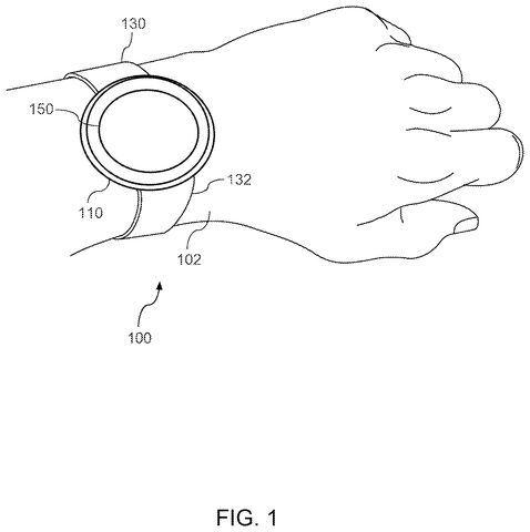 Google Files Patent for a Round Display That Wraps Pixels Around Its Own Edge patent drawing, sheet 1