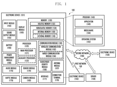 Samsung Patents a Spring-Loaded Internal Connector Support for Electronics patent drawing, sheet 1
