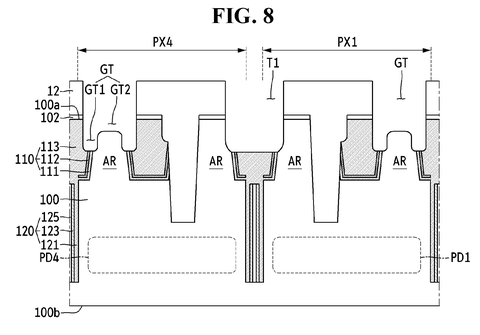Samsung Patents a New Way to Wire Pixels Together Inside a Camera Chip patent drawing, sheet 8