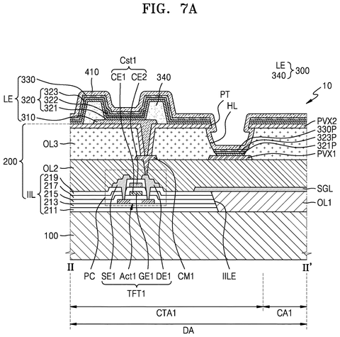 Samsung Patent: Elastic Buffer Layer Shields Display Chip Bump Connections From Damage patent drawing, sheet 8