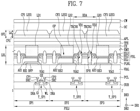 Samsung Patents a Three-Layer Lens Stack With Offset Fill Points for Displays patent drawing, sheet 7