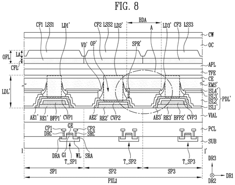 Samsung Patents a Three-Layer Lens Stack With Offset Fill Points for Displays patent drawing, sheet 8