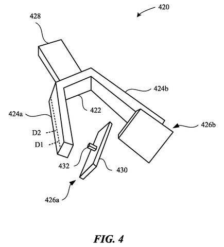 Apple Patents a Swappable Nose Bridge for Glasses That Project Images patent drawing, sheet 4