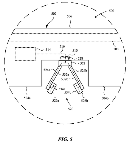 Apple Patents a Swappable Nose Bridge for Glasses That Project Images patent drawing, sheet 5