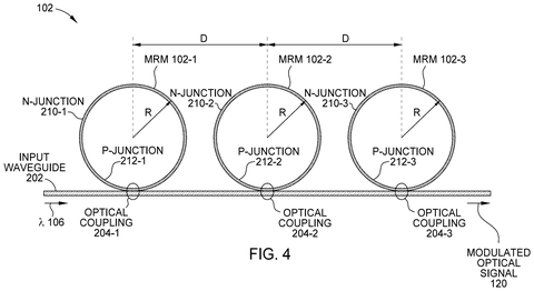Xilinx Patents a Multi-Ring Light Modulator for Faster On-Chip Data Links patent drawing, sheet 4