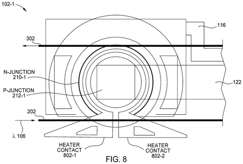 Xilinx Patents a Multi-Ring Light Modulator for Faster On-Chip Data Links patent drawing, sheet 8