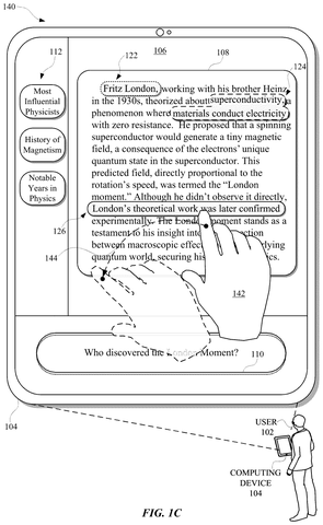 Google Patents a Way to Tap Pieces of an AI Answer for Instant Follow-Up Detail patent drawing, sheet 3