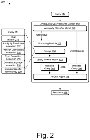 Adobe Patents an AI That Rewrites Your Vague Chatbot Questions Before Sending Them patent drawing, sheet 2