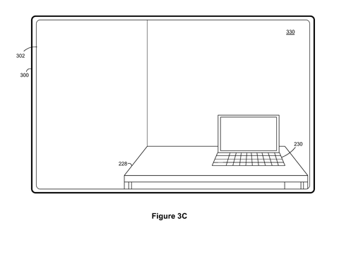 Apple Patents a Display That Shifts the Camera’s View to Match Your Eyes patent drawing, sheet 5