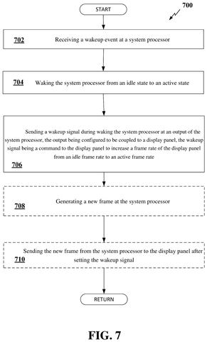 Qualcomm Patents a Way to Wake Your Screen the Instant the Chip Wakes Up patent drawing, sheet 7