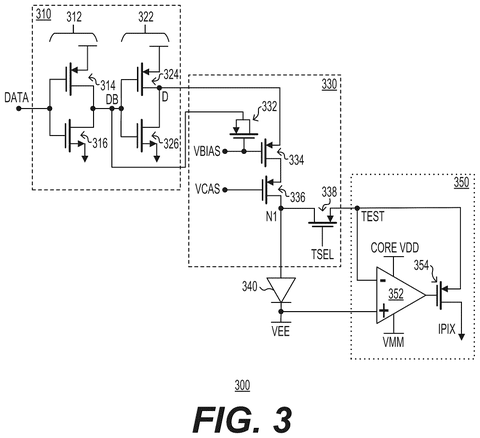 Microsoft Patents a Circuit That Monitors Tiny Display Lights Without Burning Them Out patent drawing, sheet 3
