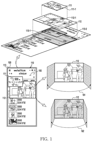 Samsung Patents a Display That Narrows Its Viewing Angle Only Where Your Private Content Is patent drawing, sheet 1