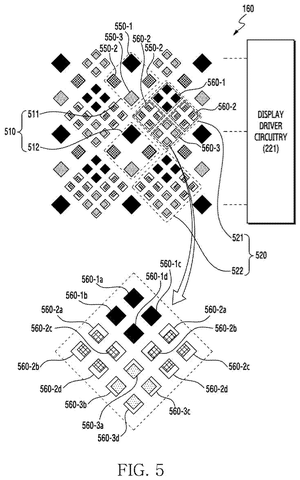 Samsung Patents a Display That Narrows Its Viewing Angle Only Where Your Private Content Is patent drawing, sheet 5