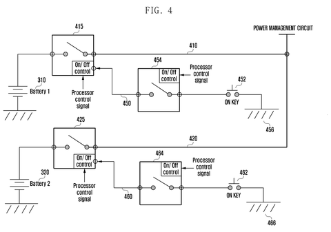 Samsung Patents a System That Picks Which Battery Powers Your Device Off patent drawing, sheet 4