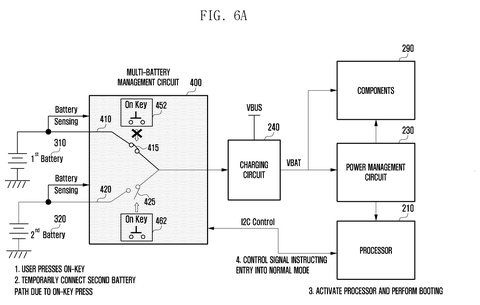Samsung Patents a System That Picks Which Battery Powers Your Device Off patent drawing, sheet 7