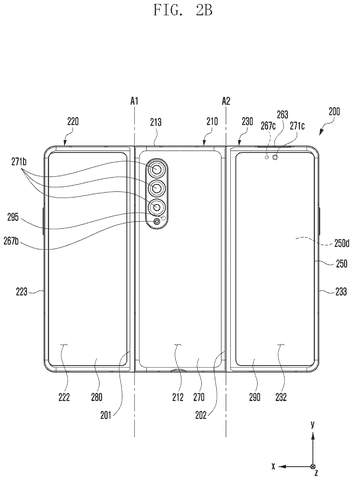 Samsung Patents a Tri-Fold Phone That Uses Shifting Magnets to Hold Its Shape patent drawing, sheet 3