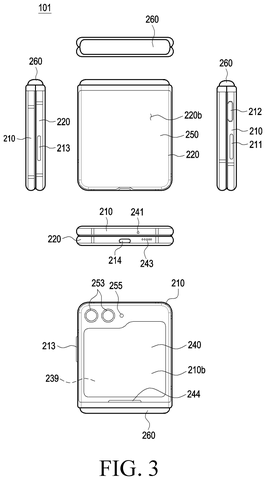 Samsung Patents a Foldable Phone Speaker That Redirects Sound When You Fold It patent drawing, sheet 3
