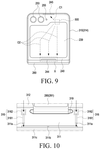 Samsung Patents a Foldable Phone Speaker That Redirects Sound When You Fold It patent drawing, sheet 8