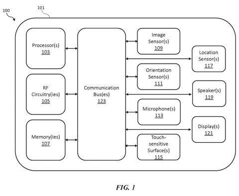 Apple Patents a Rear Screen That Tells Subjects What the Camera Is Doing patent drawing, sheet 1