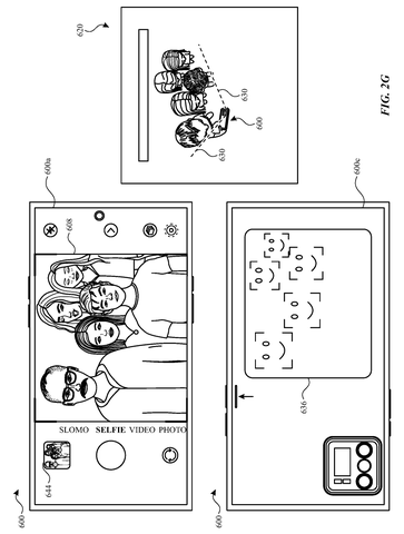 Apple Patents a Rear Screen That Tells Subjects What the Camera Is Doing patent drawing, sheet 8